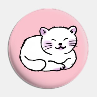 sleepy white cat Pin