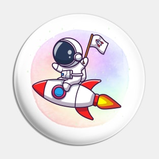 Astronaut rocket rider Pin