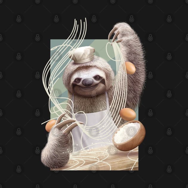 sloth making noodles by ADAMLAWLESS