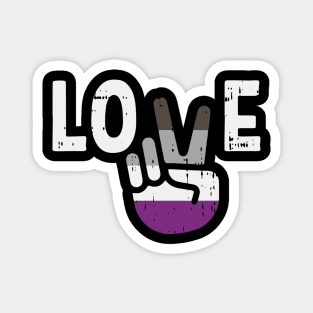 Love Peace Sign Funny Hand Lgbt Asexual Flag Colors Magnet