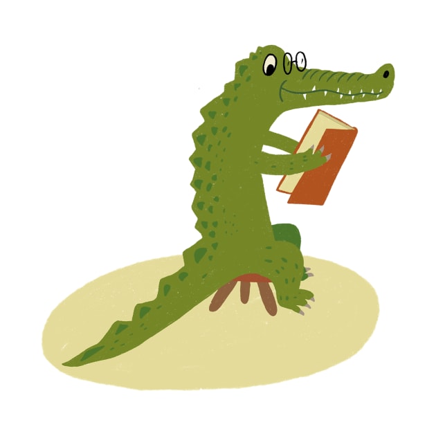 Crocodile Reading by Das Brooklyn