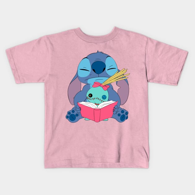 Stitch Read A Book Kids T-Shirt