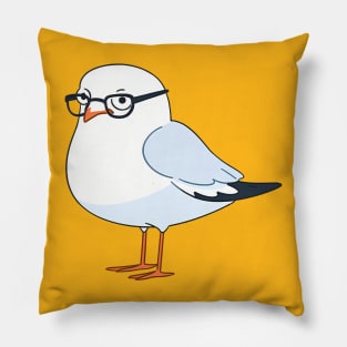 Seagull with Glasses Pillow