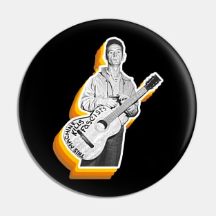 Woody Guthrie Retro Fade Pin