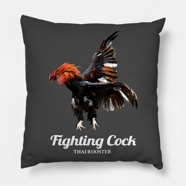 Fighting Rooster Pillow by KewaleeTee