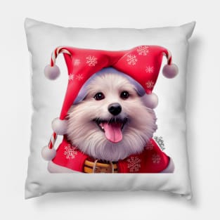 Christmas Pomeranian Puppy Pillow