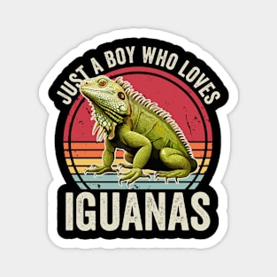 Just A Boy Who Loves Iguanas Funny Iguana Magnet