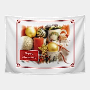 Vintage Christmas with text Tapestry