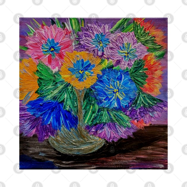 Burst of colorful flowers by kkartwork