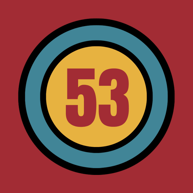 The Number 53 - fifty three - fifty third - 53rd by Siren Seventy One