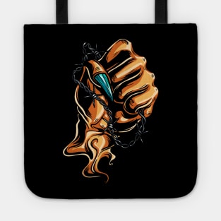 hand with barbed wire protest symbol Tote