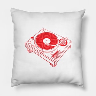 Turntable (Red Lines) Analog / Music Pillow
