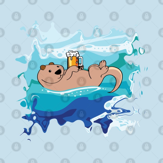 sea otter drinking beer by Brash Ideas
