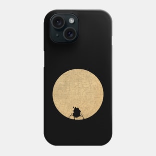 Moon Map with Lunar Landing Module Phone Case