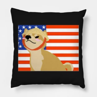 USA Flag Shiba Pillow