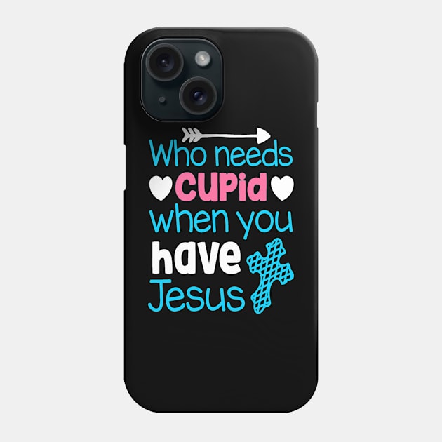 Cupid Valentine Blue Jesus Lover Phone Case by Melaine GoddessArt