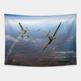 Duellists Spitfire and Bf109 Tapestry