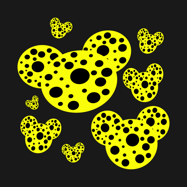 yellow and black polka dot design by pauloneill-art