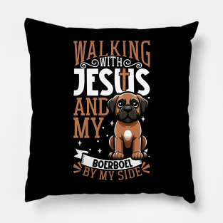 Jesus and dog - Boerboel Pillow