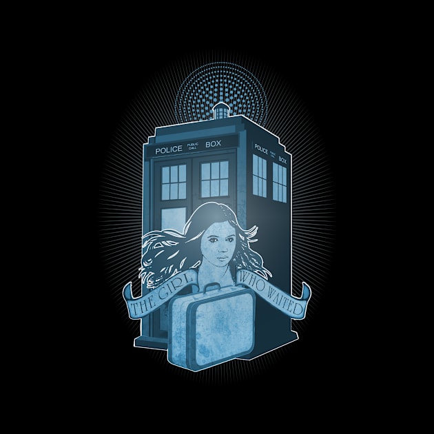 THE GIRL WHO WAITED BLUE VERSION by KARMADESIGNER T-SHIRT SHOP