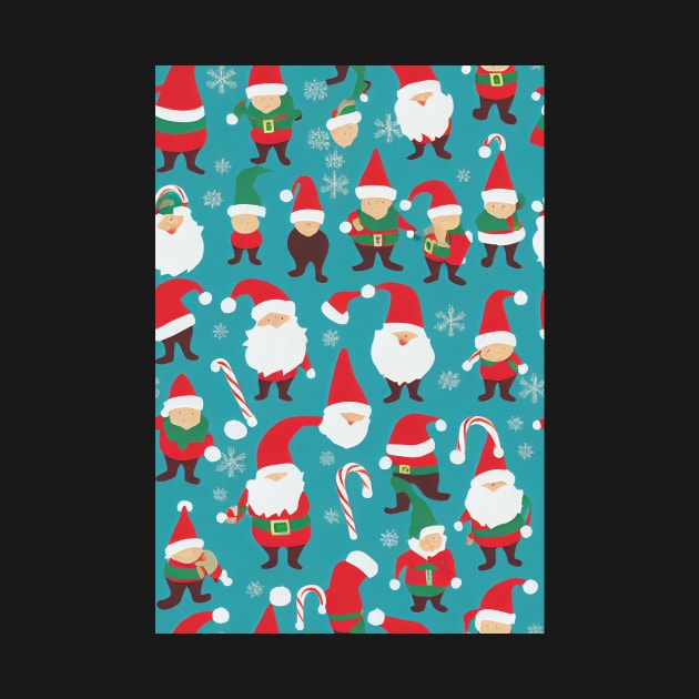 Christmas Seamless Pattern, Santa and Christmas Gnomes #7 by Endless-Designs