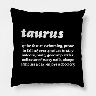 Taurus Zodiac Symbol //// Humorous Gift Design Pillow