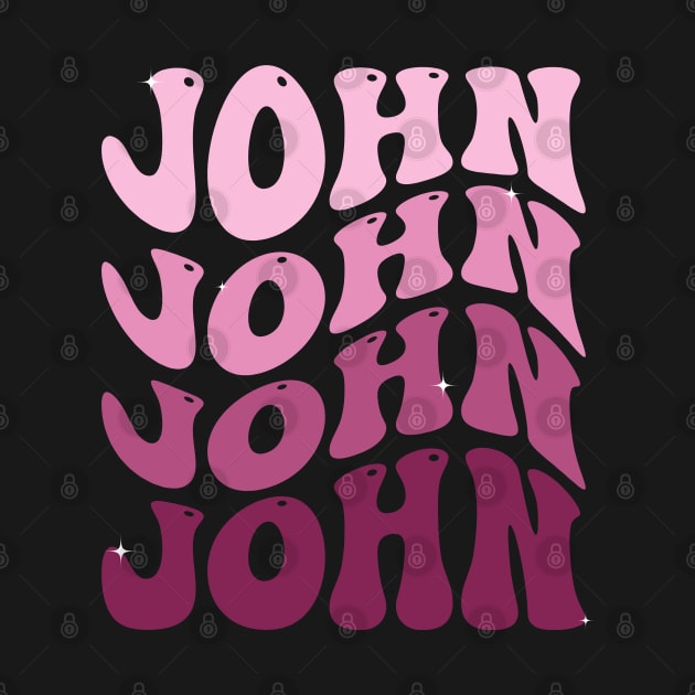 John First Name Personalized Retro Groovy Birthday by deafcrafts