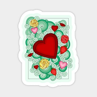 Hearts and Roses Magnet