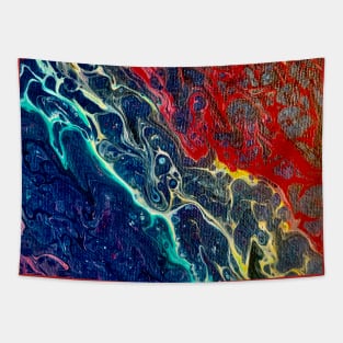 volcano eruption acrylic abstract fluid art Tapestry