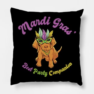 Mardi Gras Carnival Golden Retriever Party Costume Pillow