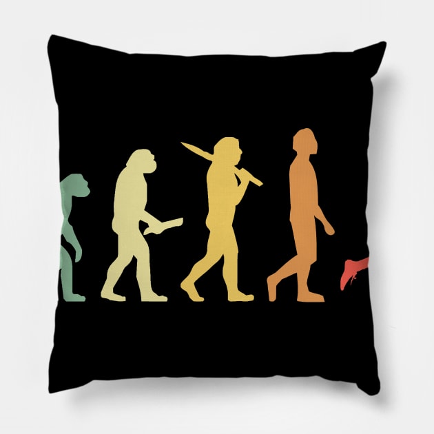 Retro Running Evolution Gift For Runners & Joggers Pillow by OceanRadar