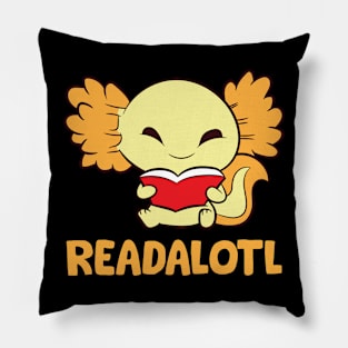 Readalotl Funny Axolotl Pillow