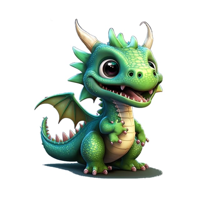Cute Baby Dragon - Patrick the Green by BeachBumPics