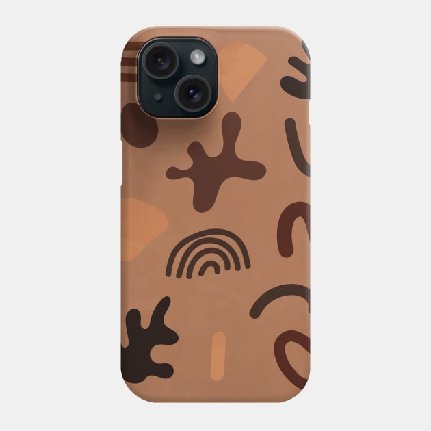 Abstract Organic Shapes - Brown Aesthetic Phone Case by Colorable