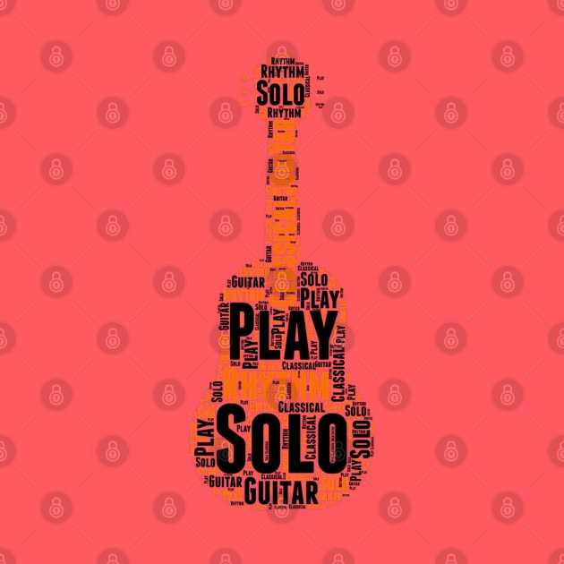 Classical Guitar Typography Art by Abeer Ahmad