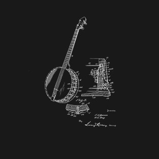 Banjo Vintage Patent Drawing T-Shirt