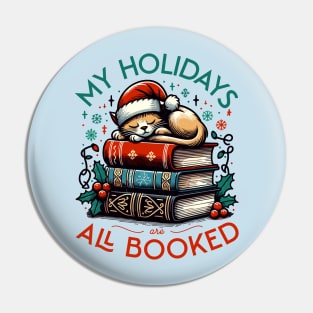 My Holidays are All Booked - A Reader's Christmas with Cozy Cats and Books Pin