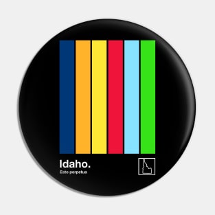 Idaho State Flag  // Original Minimalist Artwork Poster Design Pin