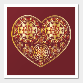 Gold Heart Posters And Art Prints Teepublic