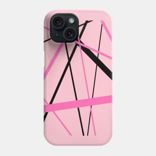 Criss Crossed Pink and Black Stripes Phone Case