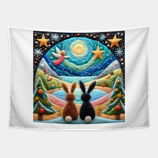 Christmas Bunnies Tapestry