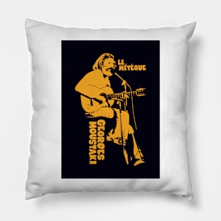 Le Métèque: Tribute Illustration to Georges Moustaki's Iconic Chanson Pillow