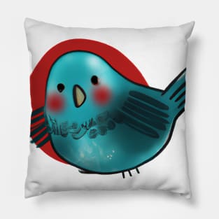 Cute Bird Drawing Pillow