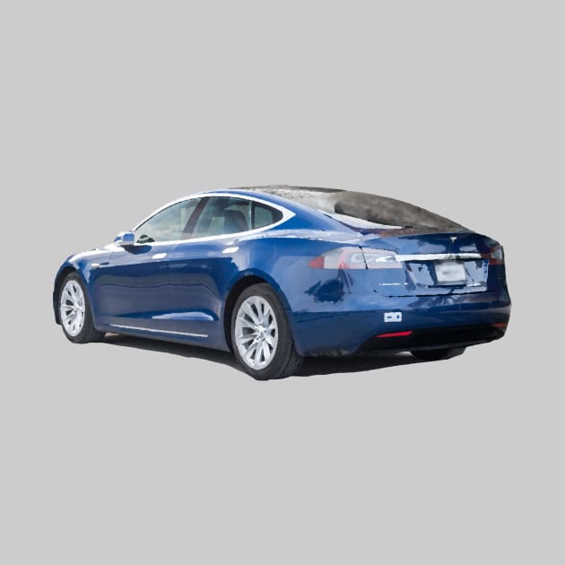 Tesla Model S Oil Painting by LazarIndustries