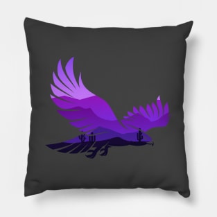 Beautiful Flying Eagle Forest Bird Silhouette Night Sky Love Pillow