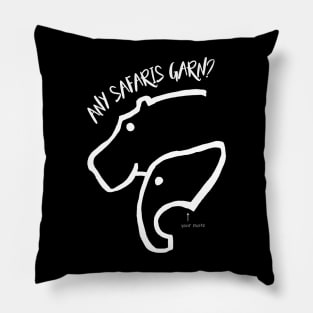 Any Safaris garn? V1 (white outline) Pillow