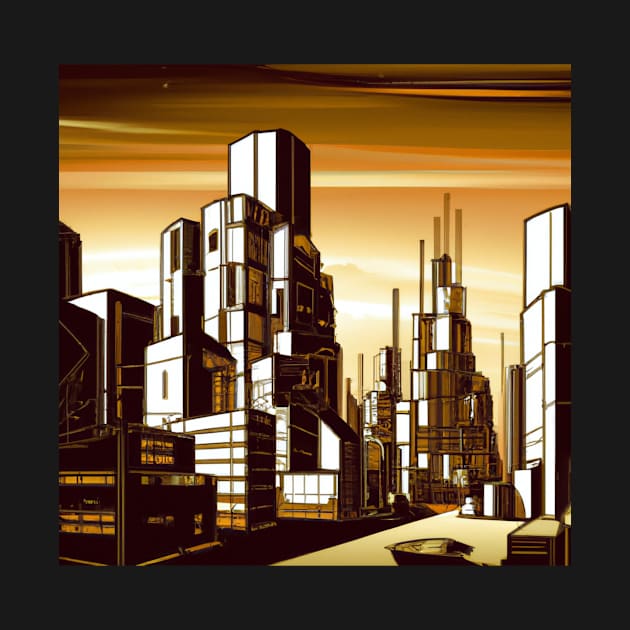 Retro futuristic City by retroprints