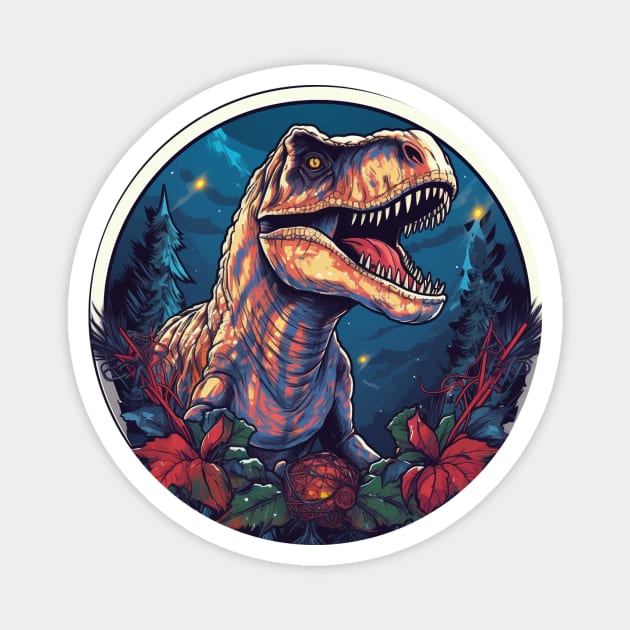 T rex in Ornament, Love Dinosaurs Magnet by logiamerch