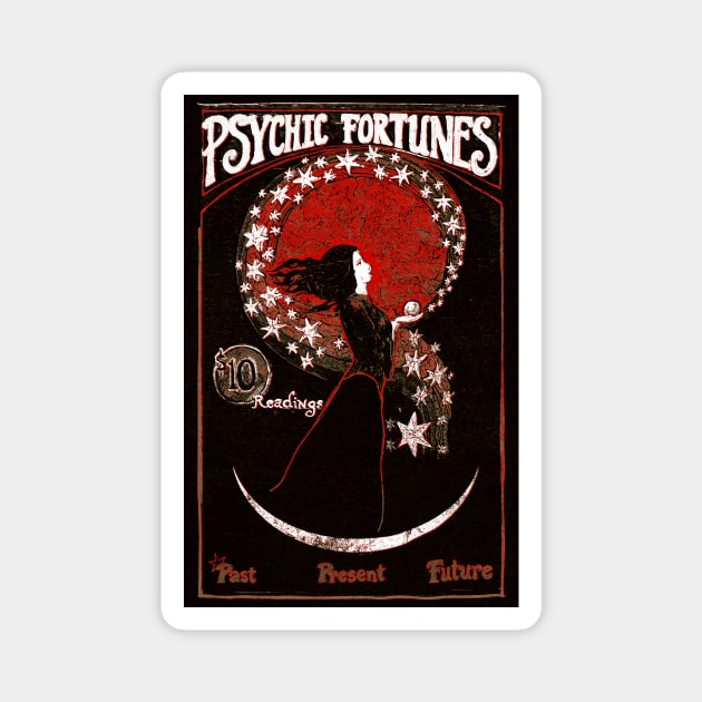Psychic Fortunes Vintage Poster | Dark Circus Magnet by wildtribe