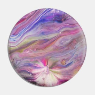 Flowers in Space Abstract Acrylic Pin